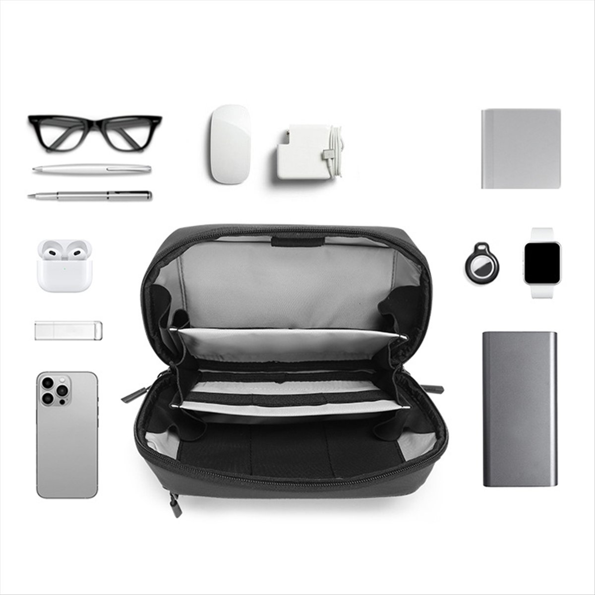 ☶❈＊♥AC1578-Waterproof Tech Pou - Tech Accessories Storage ulasan dan harga